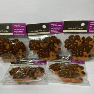 Hedgehog Felt Embellishments 100% Wool Needle Felting Crafts